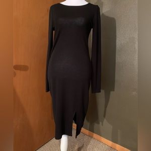 Dots Like new black lightweight sweater midi bodycon dress
